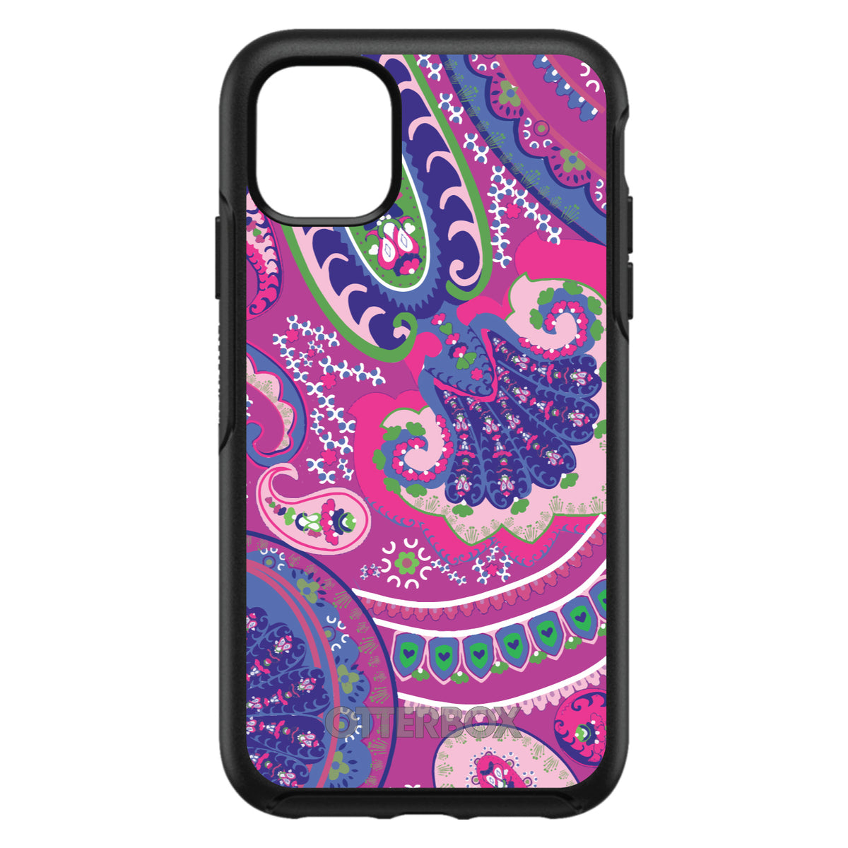 Pink Purple Green Paisley OtterBox Symmetry Case for iPhone & Galaxy, view 3