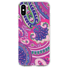 DistinctInk® Clear Shockproof Hybrid Case for Apple iPhone / Samsung Galaxy / Google Pixel - Pink Purple Green Paisley