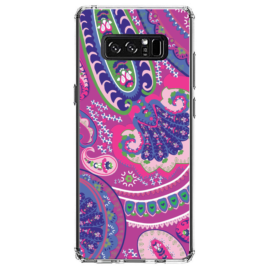Pink Purple Green Paisley Clear Shockproof iPhone Case, view 12