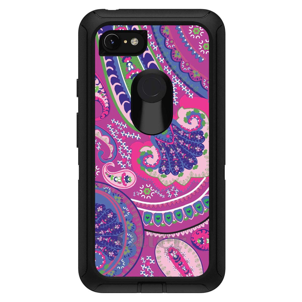 Pink Purple Green Paisley OtterBox Defender Case for iPhone & Galaxy, view 18