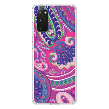 DistinctInk® Clear Shockproof Hybrid Case for Apple iPhone / Samsung Galaxy / Google Pixel - Pink Purple Green Paisley