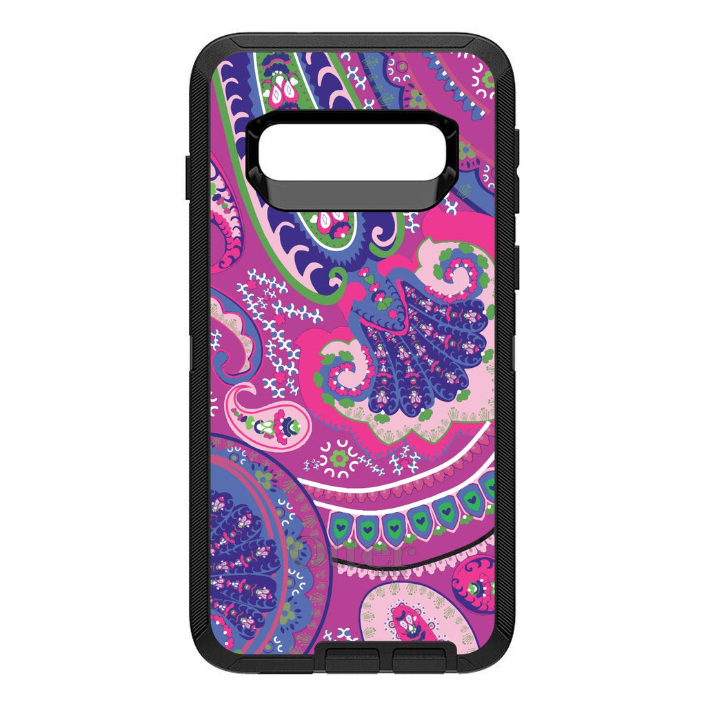Pink Purple Green Paisley OtterBox Defender Case for iPhone & Galaxy, view 9