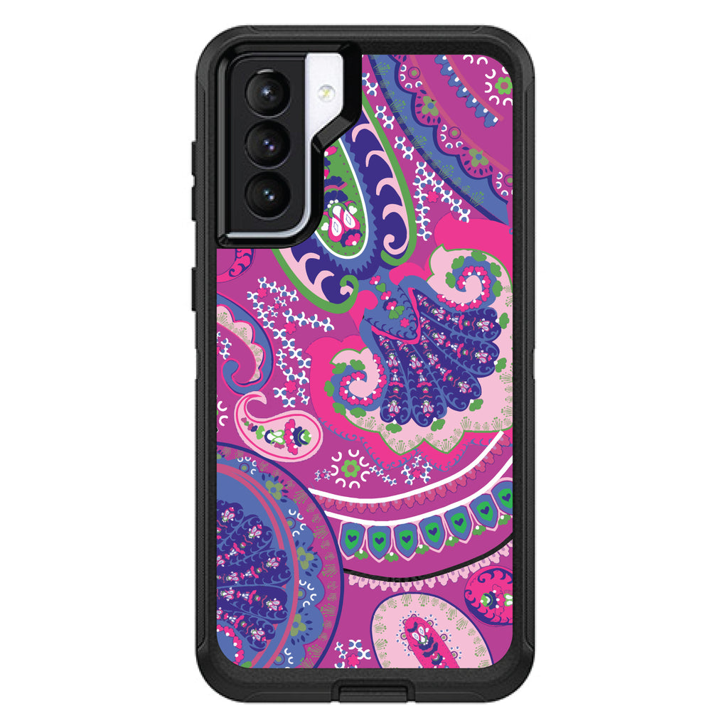 Pink Purple Green Paisley OtterBox Defender Case for iPhone & Galaxy, view 5