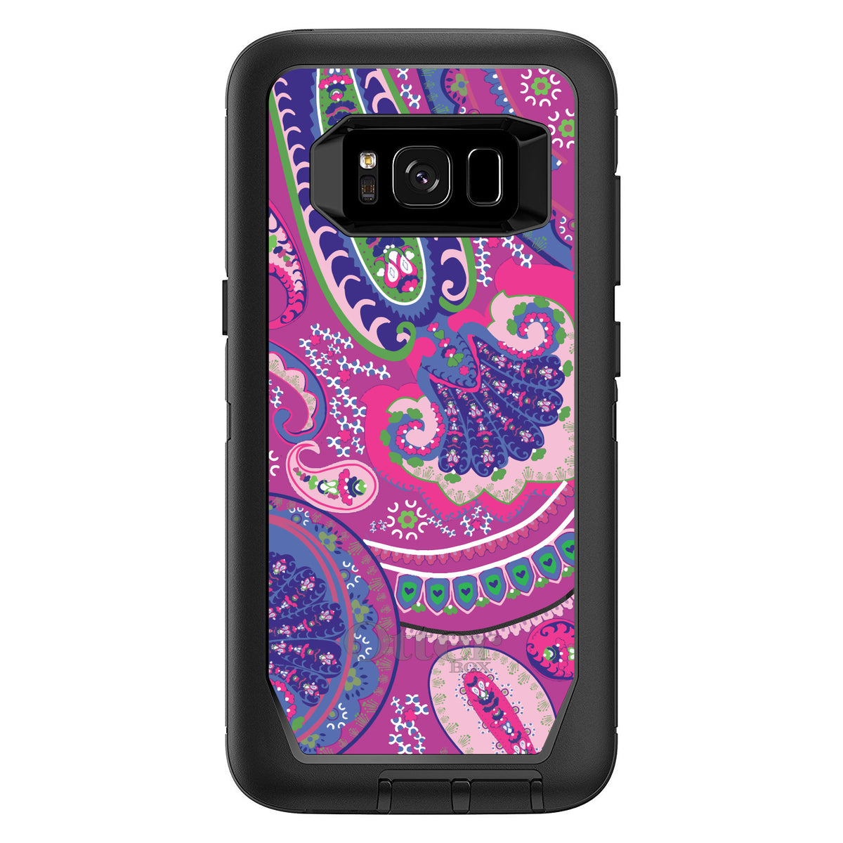 Pink Purple Green Paisley OtterBox Defender Case for iPhone & Galaxy, view 12