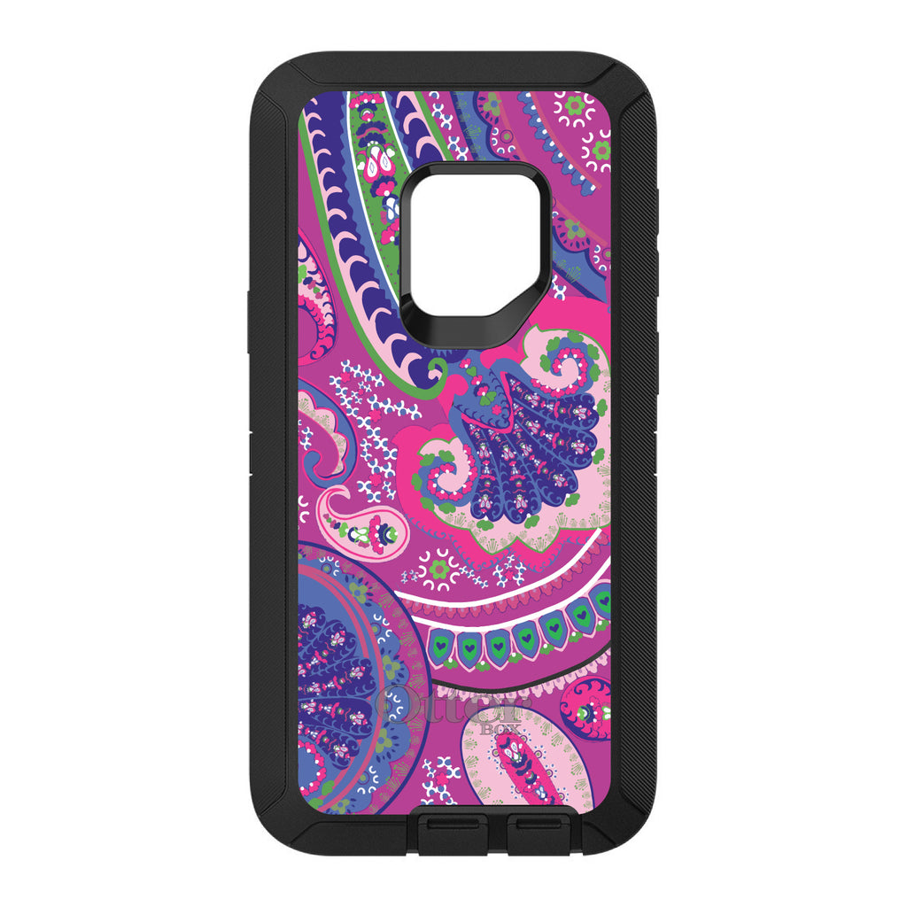 Pink Purple Green Paisley OtterBox Defender Case for iPhone & Galaxy, view 11