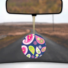 Pink Green Navy Paisley Ceramic Ornament