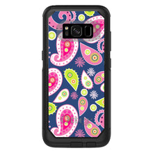 DistinctInk™ OtterBox Commuter Series Case for Apple iPhone or Samsung Galaxy - Pink Green Navy Paisley