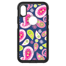 DistinctInk™ OtterBox Commuter Series Case for Apple iPhone or Samsung Galaxy - Pink Green Navy Paisley