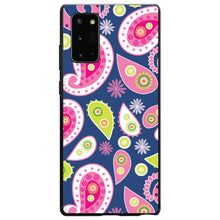 DistinctInk® Hard Plastic Snap-On Case for Apple iPhone or Samsung Galaxy - Pink Green Navy Paisley