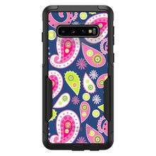 DistinctInk™ OtterBox Commuter Series Case for Apple iPhone or Samsung Galaxy - Pink Green Navy Paisley