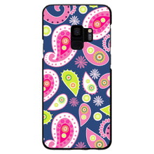 DistinctInk® Hard Plastic Snap-On Case for Apple iPhone or Samsung Galaxy - Pink Green Navy Paisley