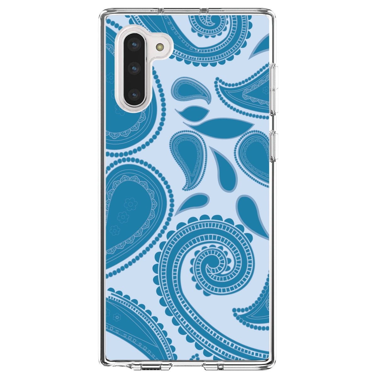 Big Blue Paisley Clear Shockproof iPhone Case, view 9