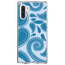 DistinctInk® Clear Shockproof Hybrid Case for Apple iPhone / Samsung Galaxy / Google Pixel - Big Blue Paisley