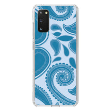 DistinctInk® Clear Shockproof Hybrid Case for Apple iPhone / Samsung Galaxy / Google Pixel - Big Blue Paisley