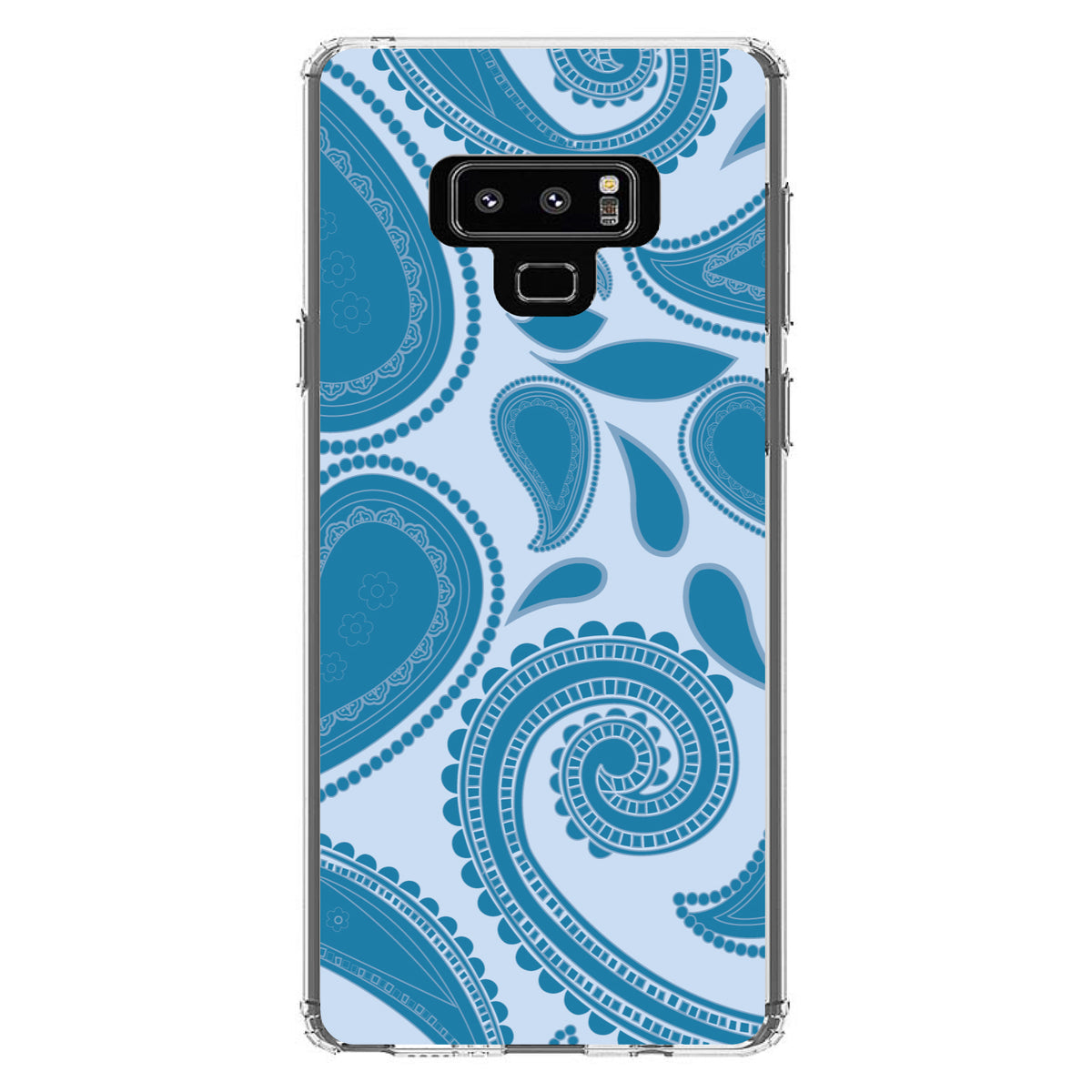 Big Blue Paisley Clear Shockproof iPhone Case, view 11