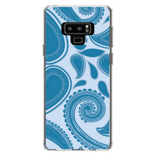DistinctInk® Clear Shockproof Hybrid Case for Apple iPhone / Samsung Galaxy / Google Pixel - Big Blue Paisley