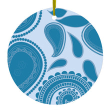 Big Blue Paisley Ceramic Ornament