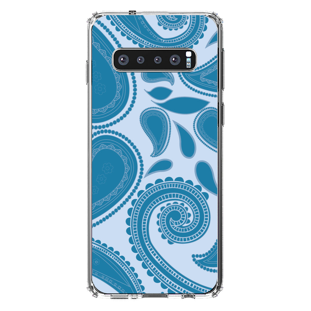 Big Blue Paisley Clear Shockproof iPhone Case, view 16