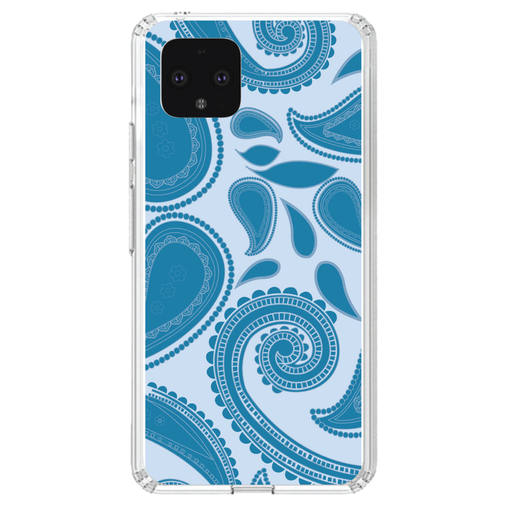 Big Blue Paisley Clear Shockproof iPhone Case, view 23