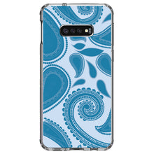 DistinctInk® Clear Shockproof Hybrid Case for Apple iPhone / Samsung Galaxy / Google Pixel - Big Blue Paisley
