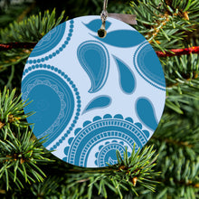 Big Blue Paisley Ceramic Ornament