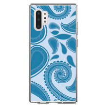 DistinctInk® Clear Shockproof Hybrid Case for Apple iPhone / Samsung Galaxy / Google Pixel - Big Blue Paisley