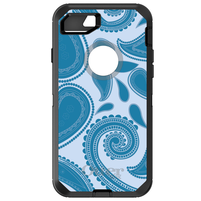 DistinctInk™ OtterBox Defender Series Case for Apple iPhone / Samsung Galaxy / Google Pixel - Big Blue Paisley