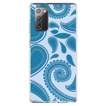 DistinctInk® Clear Shockproof Hybrid Case for Apple iPhone / Samsung Galaxy / Google Pixel - Big Blue Paisley