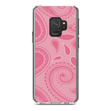 DistinctInk® Clear Shockproof Hybrid Case for Apple iPhone / Samsung Galaxy / Google Pixel - Big Pink Paisley