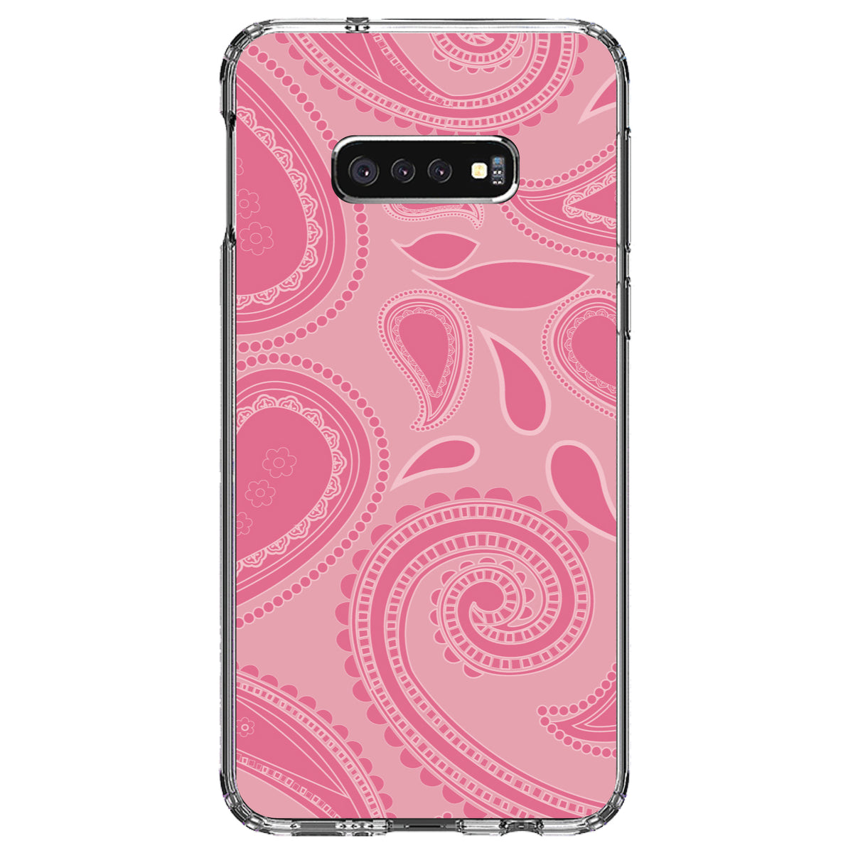 Big Pink Paisley Clear Shockproof iPhone Case, view 18