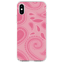 DistinctInk® Clear Shockproof Hybrid Case for Apple iPhone / Samsung Galaxy / Google Pixel - Big Pink Paisley