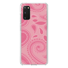 DistinctInk® Clear Shockproof Hybrid Case for Apple iPhone / Samsung Galaxy / Google Pixel - Big Pink Paisley