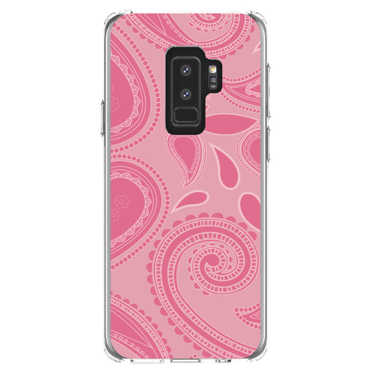 Big Pink Paisley Clear Shockproof iPhone Case, view 20