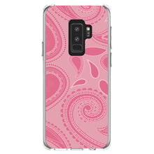 DistinctInk® Clear Shockproof Hybrid Case for Apple iPhone / Samsung Galaxy / Google Pixel - Big Pink Paisley
