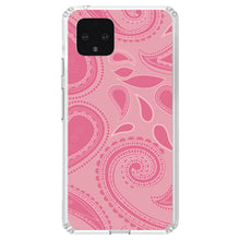 DistinctInk® Clear Shockproof Hybrid Case for Apple iPhone / Samsung Galaxy / Google Pixel - Big Pink Paisley