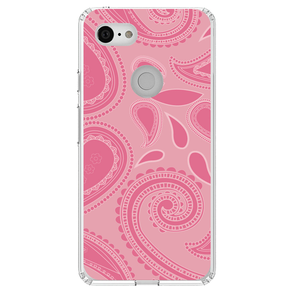 Big Pink Paisley Clear Shockproof iPhone Case, view 22
