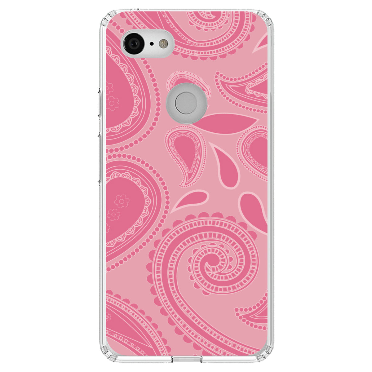 Big Pink Paisley Clear Shockproof iPhone Case, view 22