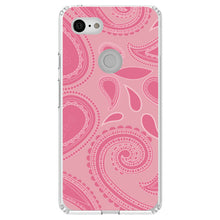 DistinctInk® Clear Shockproof Hybrid Case for Apple iPhone / Samsung Galaxy / Google Pixel - Big Pink Paisley