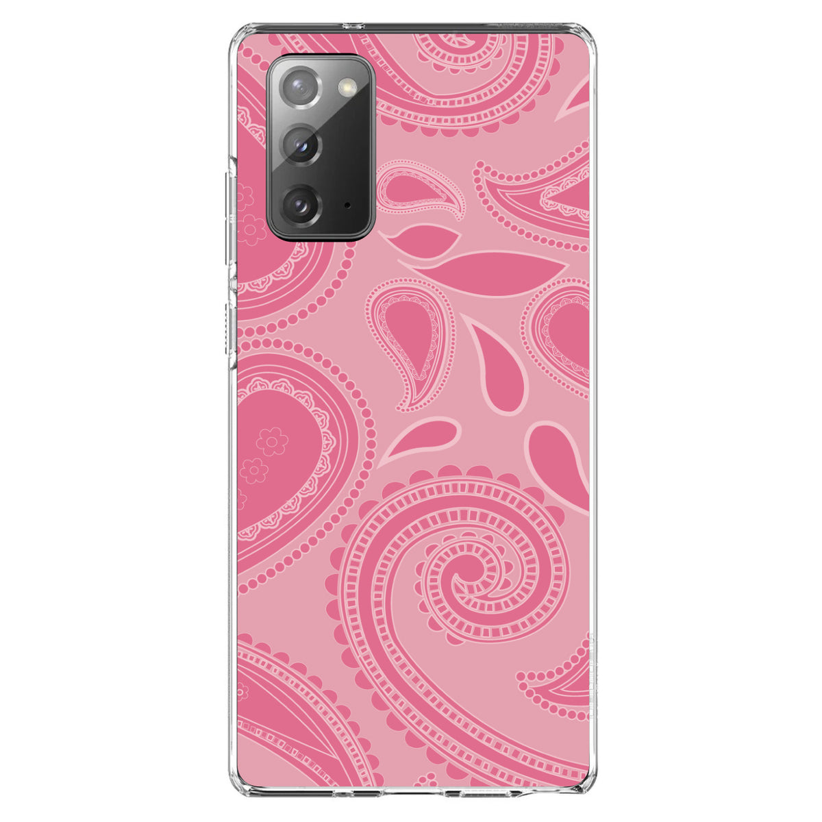 Big Pink Paisley Clear Shockproof iPhone Case, view 8