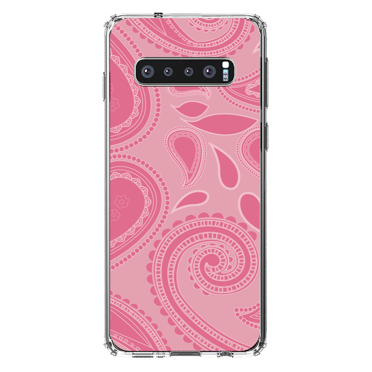 Big Pink Paisley Clear Shockproof iPhone Case, view 17