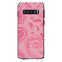 DistinctInk® Clear Shockproof Hybrid Case for Apple iPhone / Samsung Galaxy / Google Pixel - Big Pink Paisley