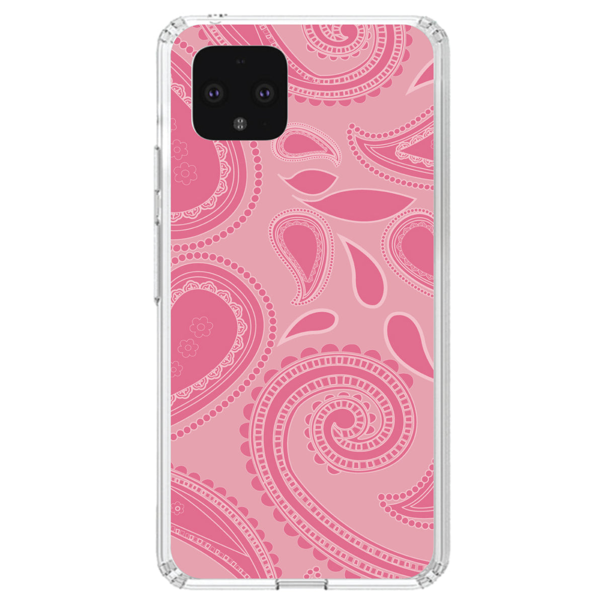 Big Pink Paisley Clear Shockproof iPhone Case, view 24