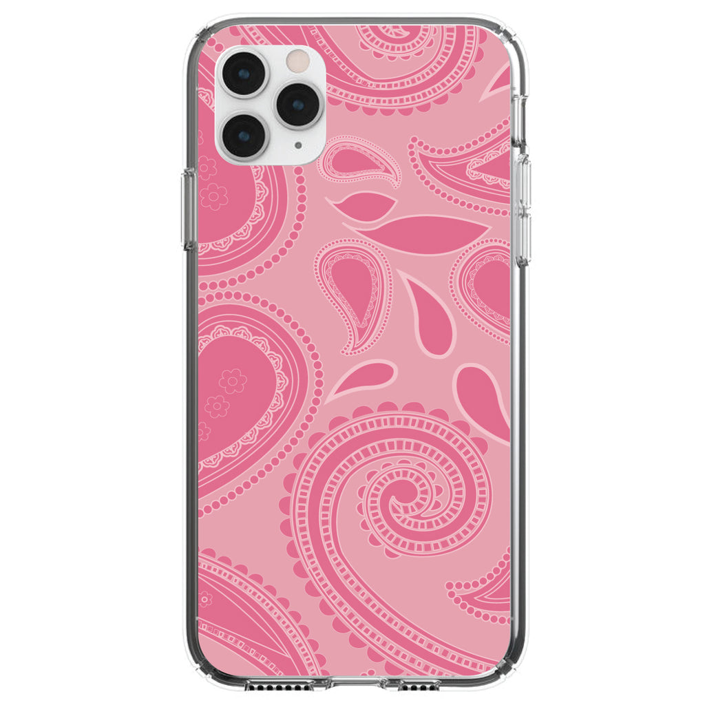 Big Pink Paisley Clear Shockproof iPhone Case