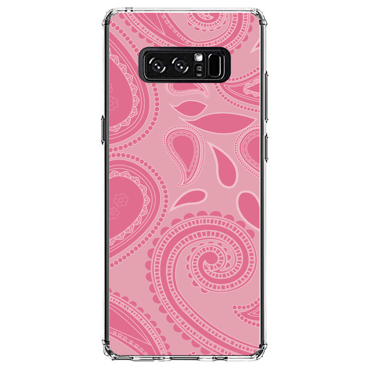 Big Pink Paisley Clear Shockproof iPhone Case, view 12
