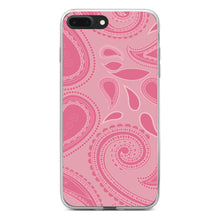 DistinctInk® Clear Shockproof Hybrid Case for Apple iPhone / Samsung Galaxy / Google Pixel - Big Pink Paisley