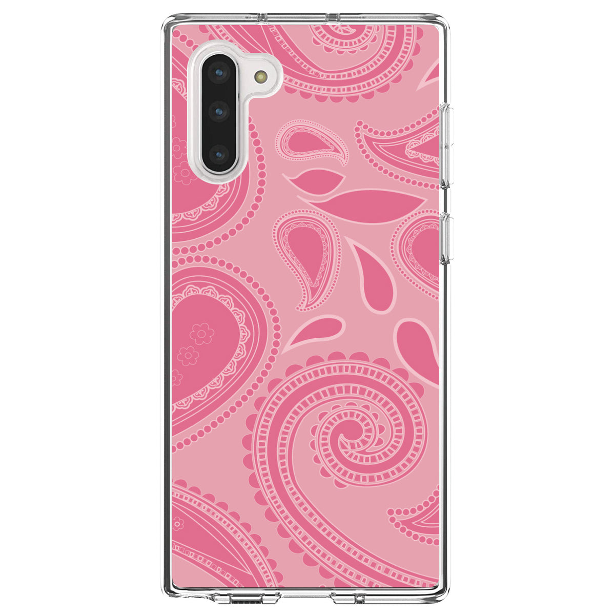 Big Pink Paisley Clear Shockproof iPhone Case, view 9
