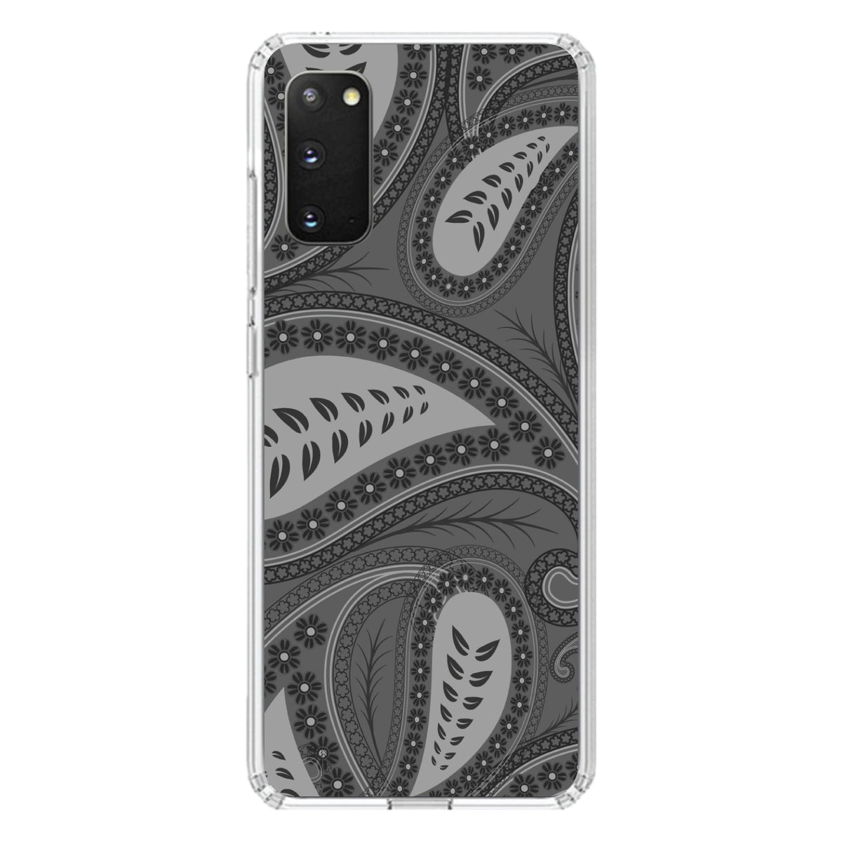 Big Grey Black Paisley Clear Shockproof iPhone Case, view 15