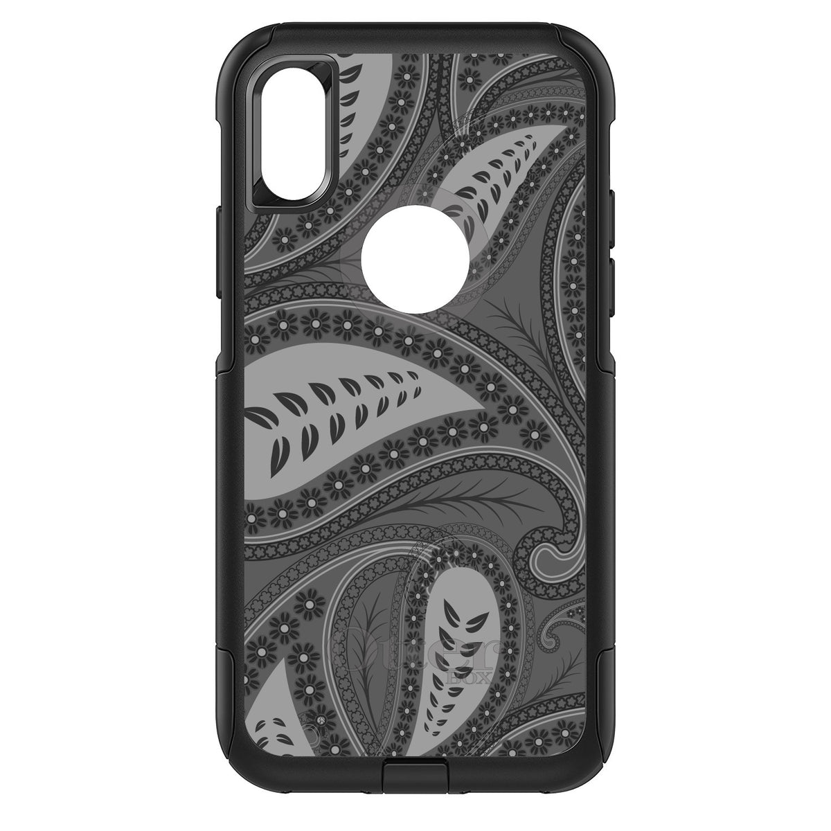 Big Grey Black Paisley OtterBox Commuter Case for iPhone & Galaxy, view 3