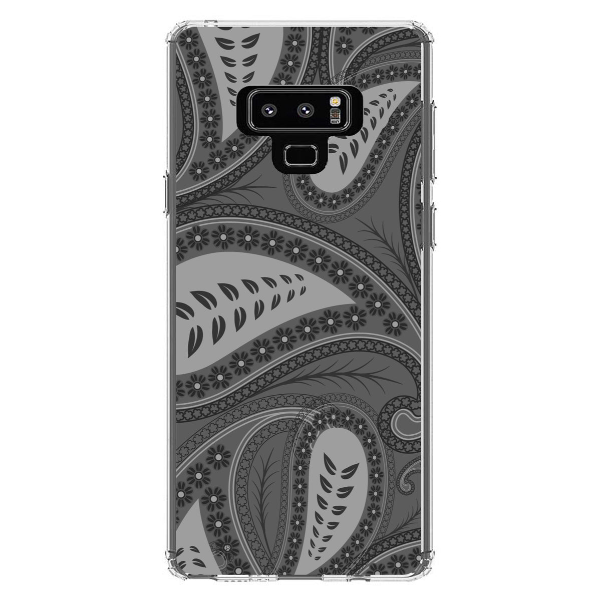 Big Grey Black Paisley Clear Shockproof iPhone Case, view 11