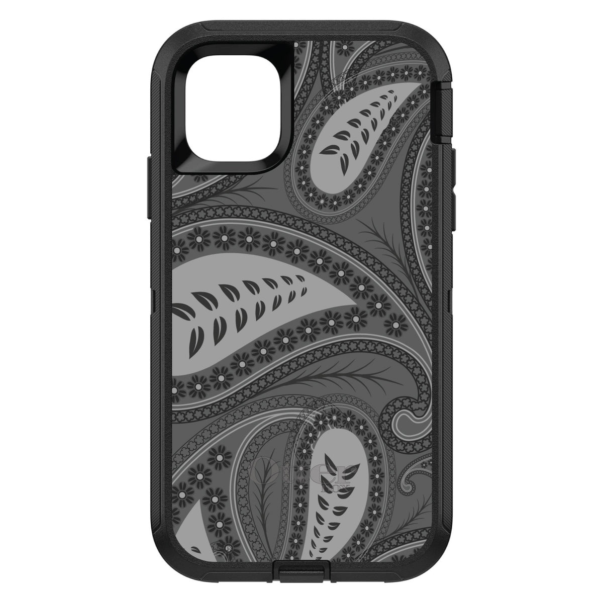 Big Grey Black Paisley OtterBox Defender Case for iPhone & Galaxy, view 2